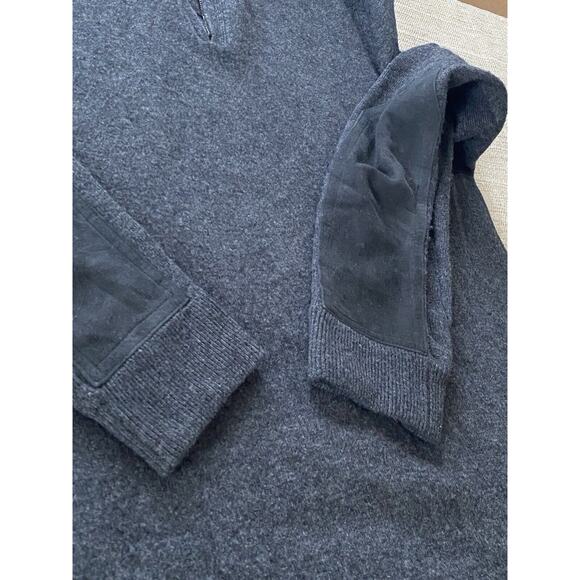 RAG & BONE 100% Wool Trim: Lamb Leather Men's Quarter Zip Sweater M - Picture 6 of 9